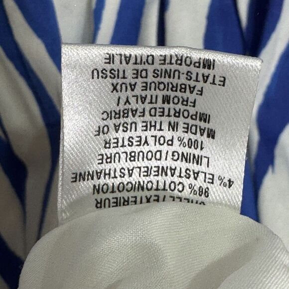 Milly Dress Isadora Size 10 Blue White Abstract Sleeveless Fit Flare Made USA - Picture 8 of 10